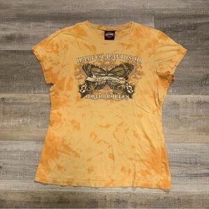 Harley-Davidson Vintage Women's Short Sleeve Tee T-Shirt Blue Ridge Parkway Sz L